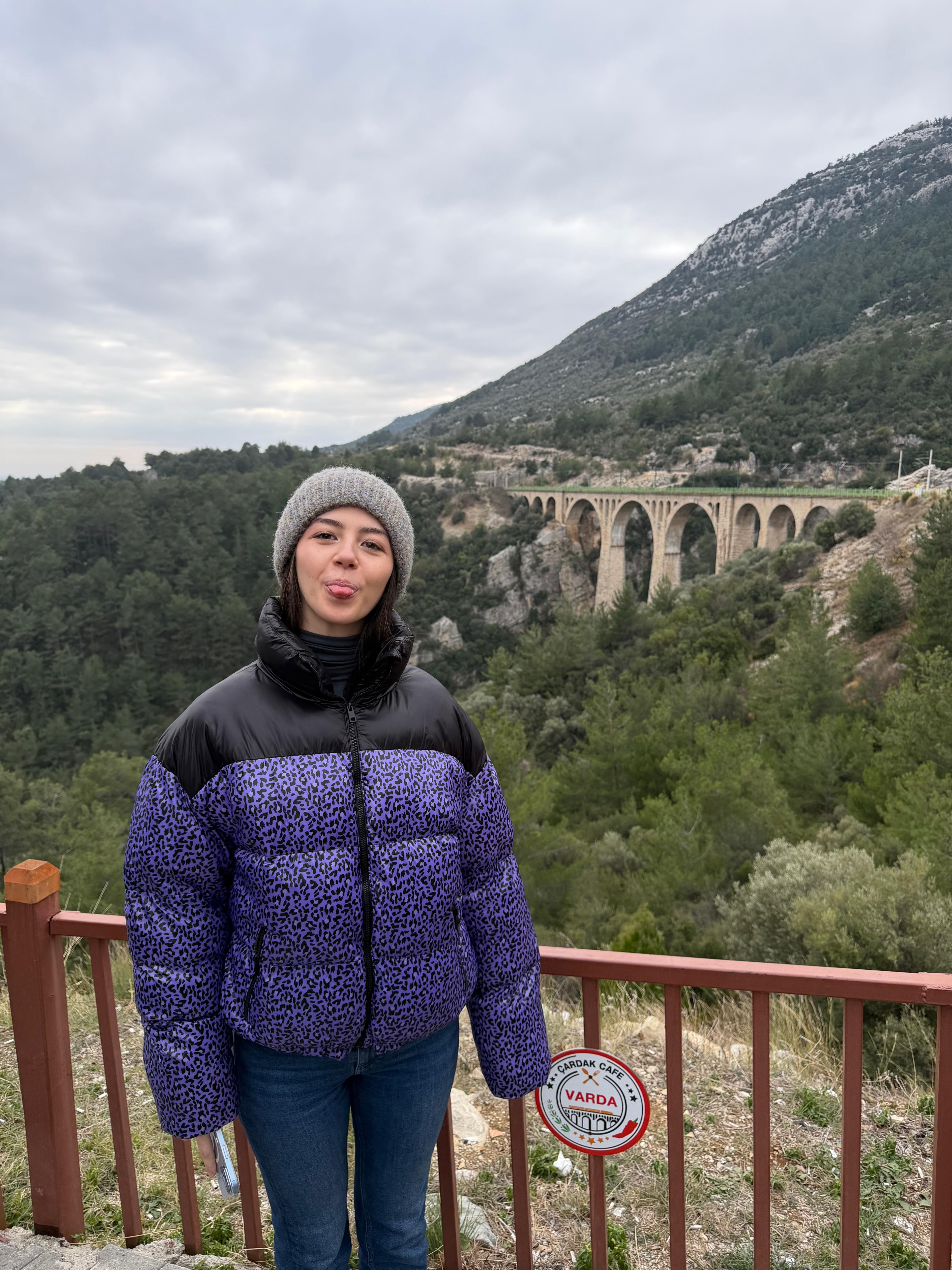 Making silly faces at world-class(?) views